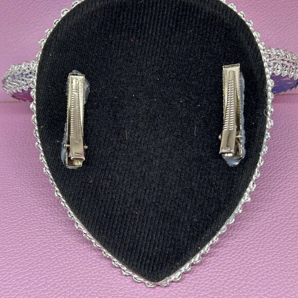 Silver Pink and Blue Metallic HANDMADE Mouse Ear Hat/ Fascinator Hat - Picture 5 of 7